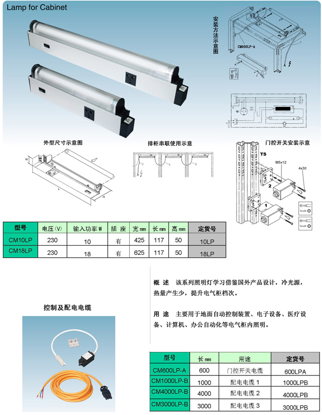 LP系列电气柜内照明灯